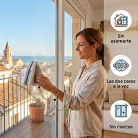 Limpiando la ventana por dentro y por fuera a la vez sin asomarse